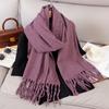 Luxury 2 Colours Cashmere Scarf Women Autumn Winter Shawl Pashmina Handkerchief Lady Pareo Soft Outdoor Windproof Travel Bufanda
