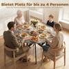 Round Dining Table for 4 People, Industrial-Style Kitchen Table with Steel Legs, for Dining Room, Kitchen, Grey