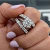 Luxury Stylish Women's Ring with Zirconia Sparkle Bright Engagement Wedding Bridal Ring Timeless Gorgeous Party Accessories