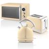 Retro Set Petit-Déjeuner Bouilloire 1,8L Grille-Pain 2 Tranches Micro-ondes 20L SWAN STRP2070CNEU 850W Crème 57959