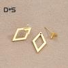 1 пара женских геометрических серег в форме ромба, гипоаллергенные, легкие, минималистичные, массивные серьги, полые, квадратные спереди и сзади, металлические серьги-гвоздики, ювелирные изделия