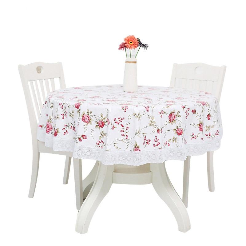 Кружевная круглая скатерть из ПВХ с цветочным принтом, чехол для стола для мероприятий, свадьбы, вечеринки, водонепроницаемая маслостойкая крышка для банкетного стола