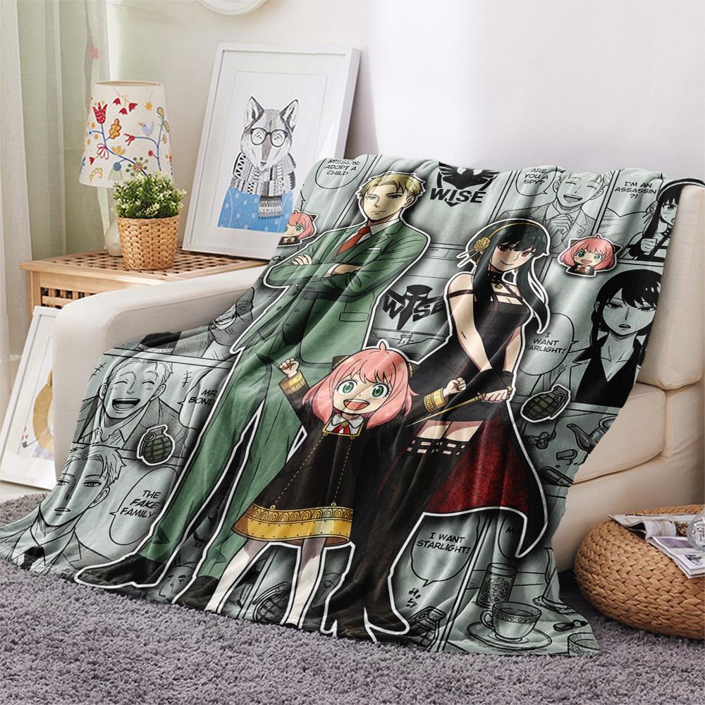 1PC Spy Family Patterned Flannel Blanket Suitable For All Seasons For Home Decor Warmth And Comfort Gifts Holiday Present