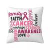 Breast Cancer Warrior Pillowcase Polyester Cushion Cover Decorative Throw Pillow Case Cover Home Dropshipping 4040cm