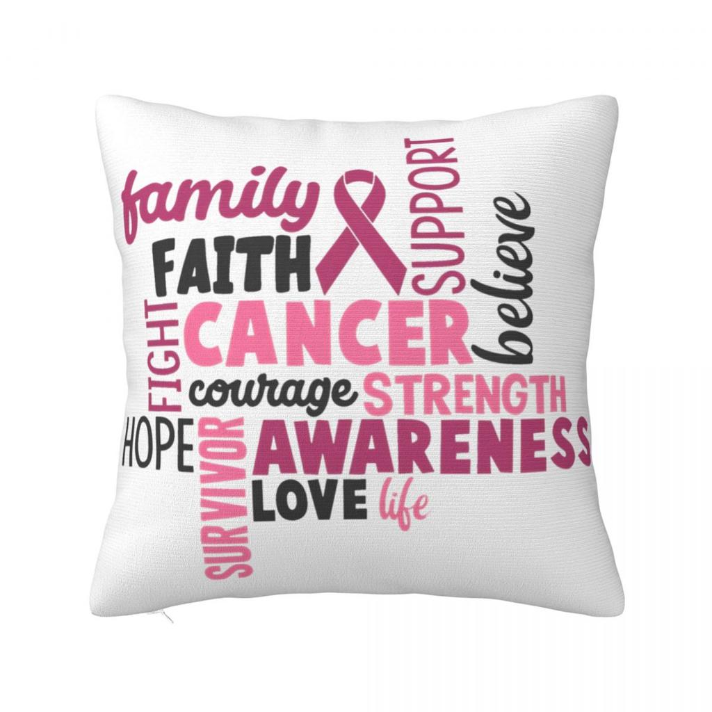 Breast Cancer Warrior Pillowcase Polyester Cushion Cover Decorative Throw Pillow Case Cover Home Dropshipping 4040cm