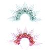 Graceful Floral Hair Garlands Silk Headpiece Ethnic Hair Decoration with Colorful Flowers Floral Charm for Photoshots