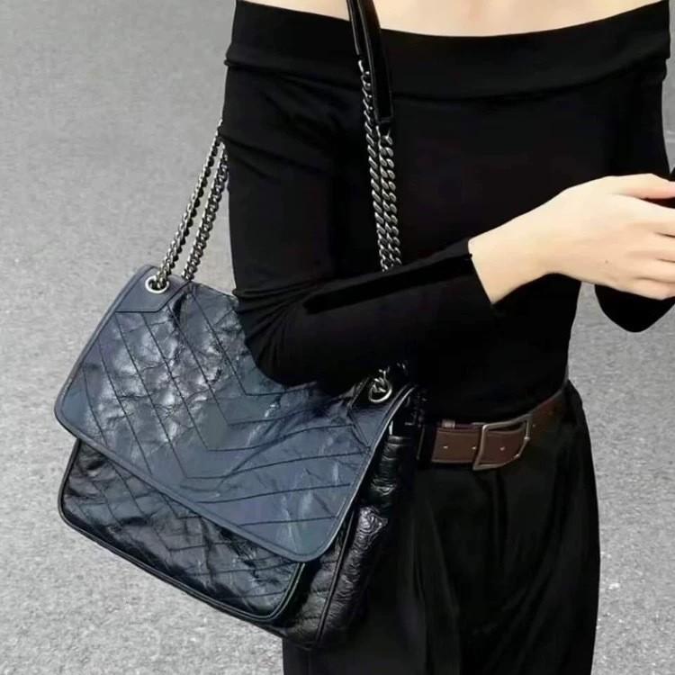 Новая сумка-почтальон из коровьей кожи Poplar Forest Niki, большая вместимость, модная сумка на одно плечо с цепочкой через подмышку