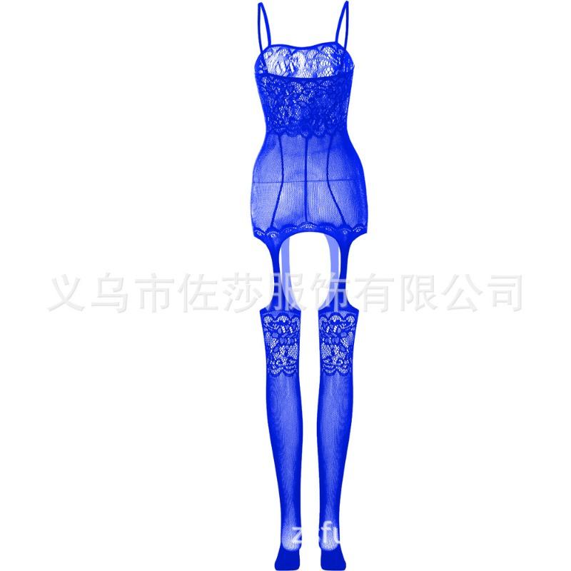 Sex Clothes Women's Hollow Stockings Tight Net Clothes One-piece Open Gear Adjustable Shoulder Straps