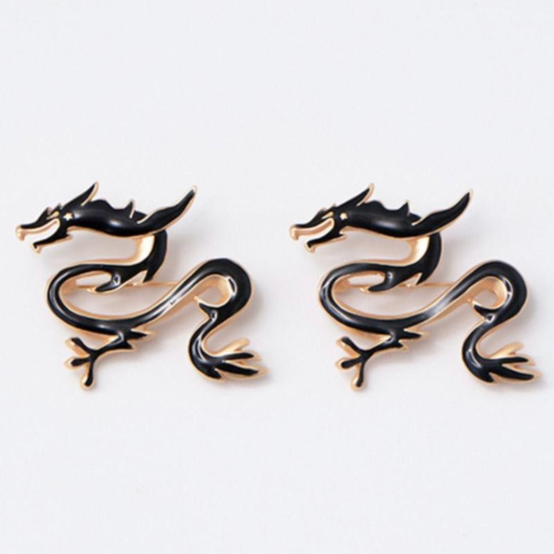 Vintage Dragon Brooch Retro Badge Fashion Jewelry Trendy Fashion Accent Dragon Shape Lapel Pin for Fashion Enthusiasts