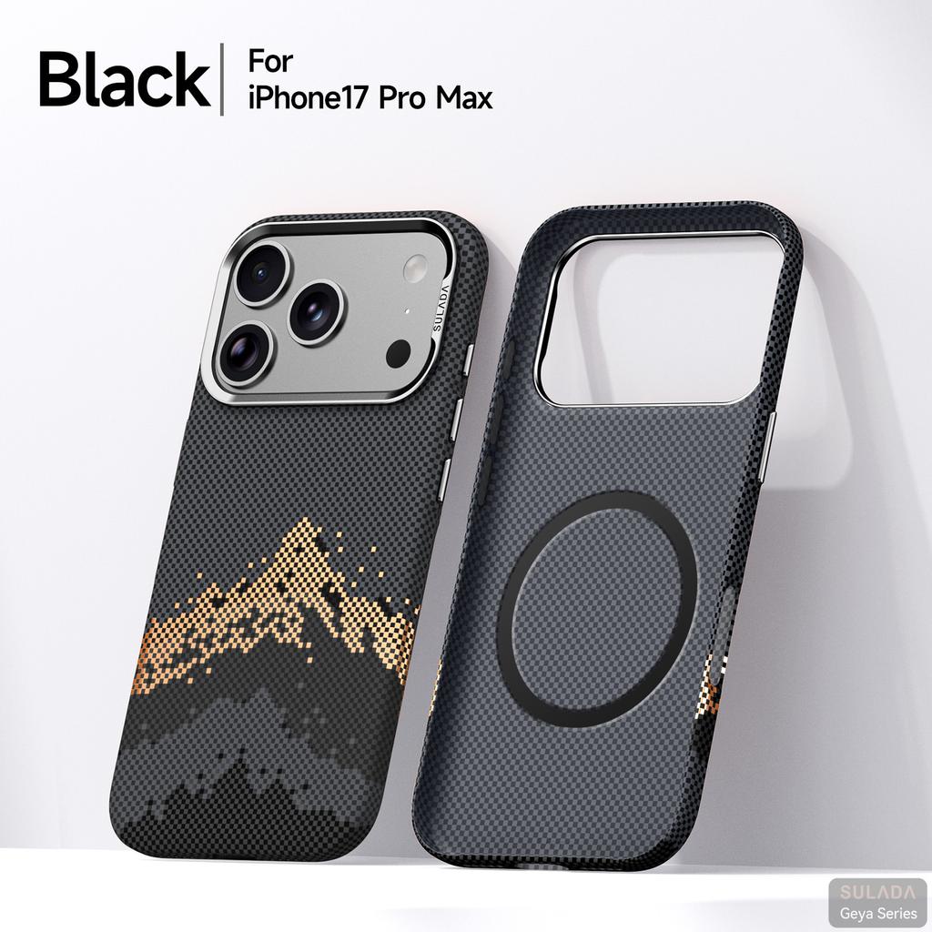 For iPhone 17 Pro Max Magnetic Wireless Charging Case for iPhone 17 Pro Max Metal Lens Frame&independent Buttons Pc Hard Shell