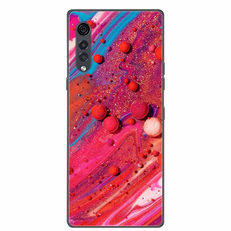 Для телефона LG Velvet Роскошный Чехол Черный Мягкий Силикон ТПУ Задняя Крышка для LGVelvet 5G Funda LMG910EMW Защитный Колпачок Capa Мультяшный Coque