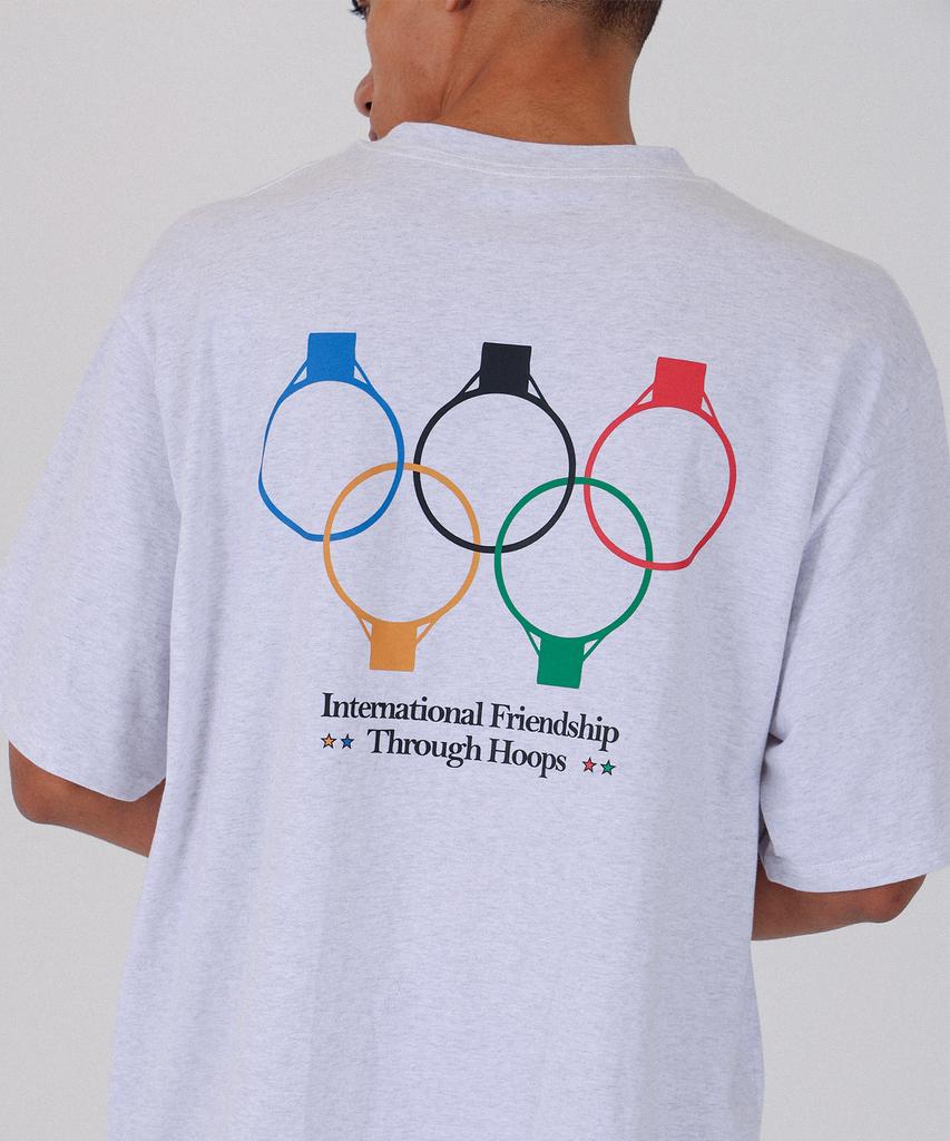 ALL DAY HOOPS International Friendship Olympic Short Sleeve T-Shirt White