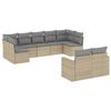 VidaXL Salon de Jardin avec Coussins 9 pcs, Canapés de Terrasse, Ensemble de Meubles de Patio, Mobilier d'Extérieur, Beige 3219409