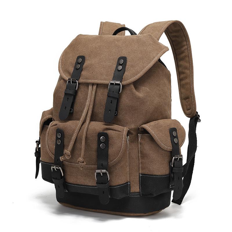 Backpack Men's and Women's Backpacks Outdoor Sports Travel Bag Waxed Canvas Waterproof Travel Computer Bag