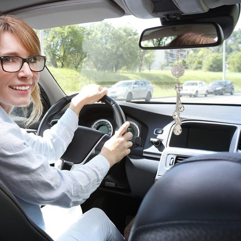 Подвески для автомобиля Украшение Подвеска на зеркало Подвеска для автомобиля Блеск Подвески на зеркало заднего вида Роскошные украшения для зеркала заднего вида Сверкающие