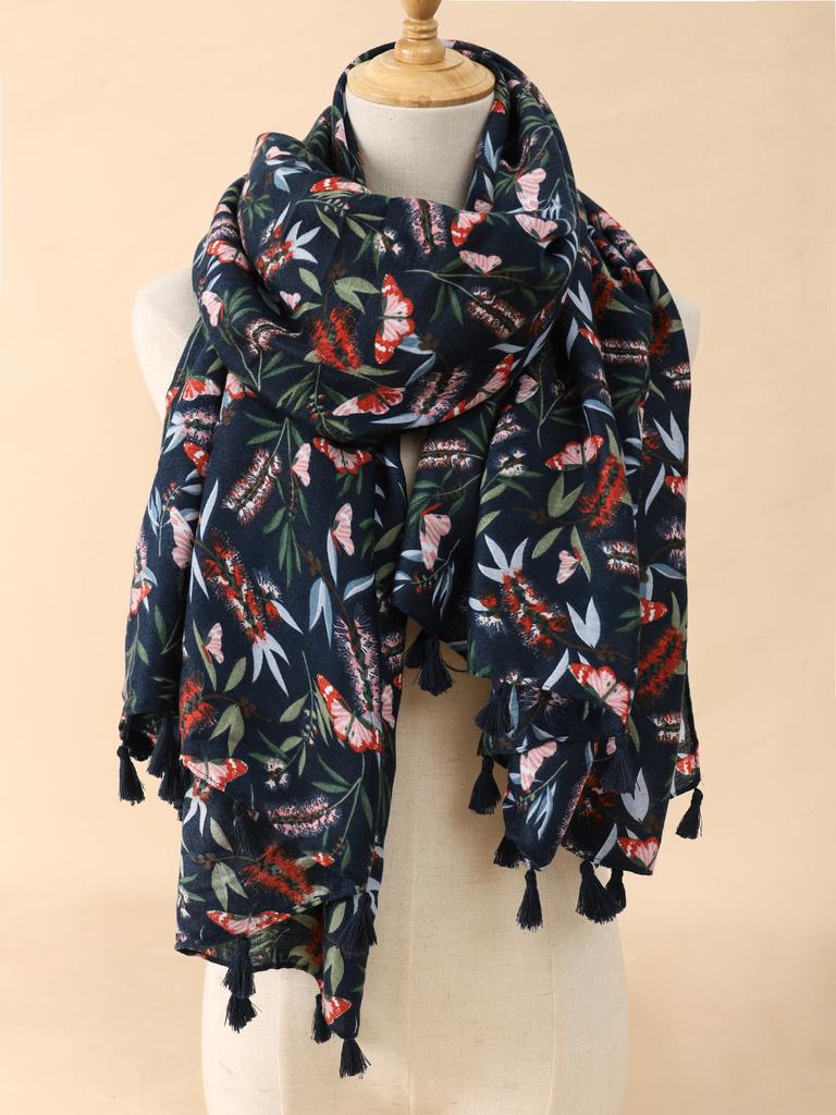 Испанская мода ромашки цветочные кисточки вискозная шаль шарф женский принт мягкий пашмина палантин снуд буфандас мусульманский хиджаб Sjaal