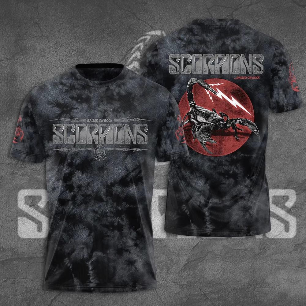 Vintage Heavy Metal Rock Scorpions Band Tour 3D Print T-shirt Men Women Fashion Hip Hop Short Sleeve Tops Tees Men Clothing tops