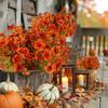 2/3/4/5/6/12 шт. Осенний искусственный цветок 7 веток Устойчивый к УФ лучам Искусственный цветок Домашний Свадебный Вечеринка Настольное украшение Центральный элемент Внутренний Наружный Искусственный Цветущий Декор