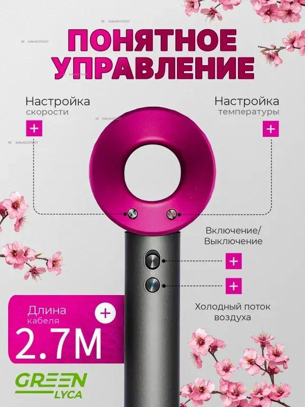 Xiaomi Фен DS5+1 2600 Вт, 3 скорости, количество насадок 5, темно-синий