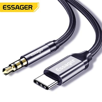 Essager USB Type C до 3,5 мм AUX аудиокабель-адаптер для наушников, гарнитуры, динамик, Aux-кабель, провод для Samsung Xiaomi