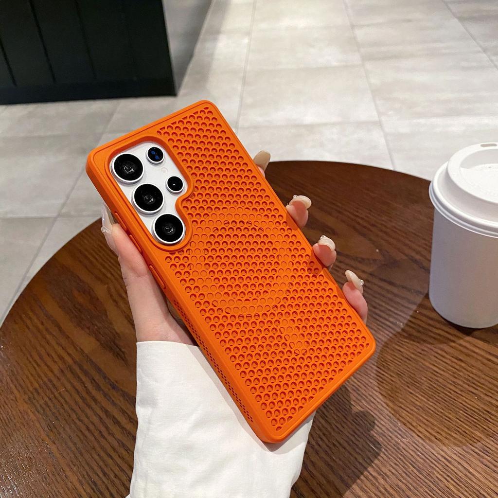 Охлаждающая сетка в виде пчелиных сот, подходит для Samsung S25 Ultra, чувствительный к коже магнитный чехол для телефона S24 Ultra, противоударный защитный чехол