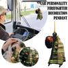 2D Car Hanging Decor Firefighter Coat And Hat Simulation Model Creative Fire Fighting Truck Car Interior Decor Pendant Gift