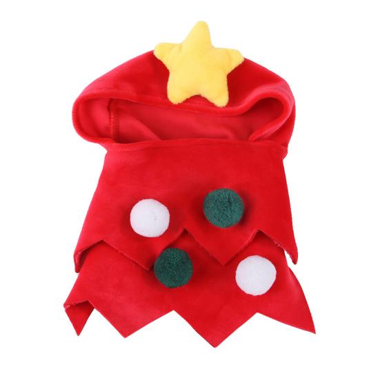 Dogs Christmas Costume Pet Xmas Tree Headwear Cat Apparel Festive Red Green Tree Hat for Dogs Cats Holiday Party Dress-up