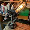 Industrial Steampunk Rocket Ship Table Lamp - Vintage Retro Desk Light for Office/Game Room Decor