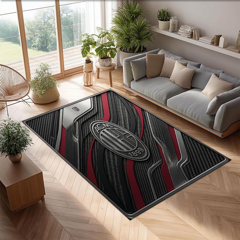 AC Milan Printed Flannel Area Rug Non Slip Soft Polyester Floor Carpet Indoor Decor Mat for Bedroom Living Room Sofa Game Room Home Decoration