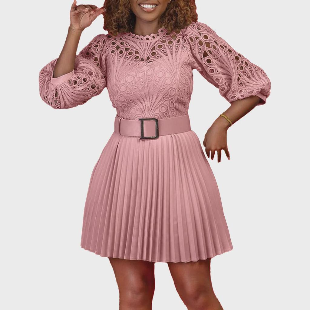 2023 Кружевное плиссированное облегающее африканское платье для женщин больших размеров