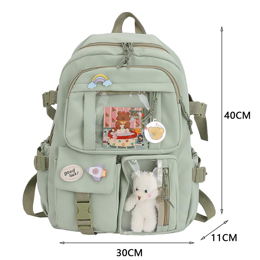 Preppy Style Large Capacity Students School Bags Casual Canvas Female Backpack Fashion Patchwork Women Knapsack with Card Badge