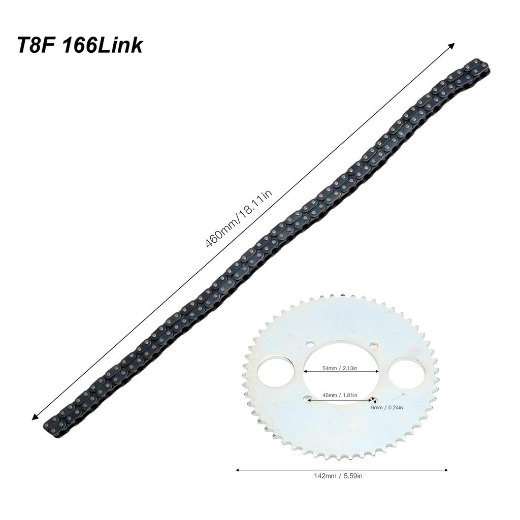 Зубчатая звездочка задней ведущей звездочки T8F, 54 зуба, с набором цепей из 116 звеньев для 47cc 49cc 2-тактных двигателей