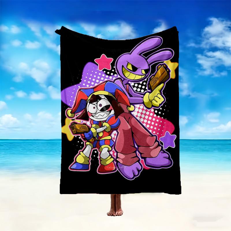 1pc Digital Print Nap Blanket, The Amazing Digital Circus Blanket for Home Use, All Season Warmth, Christmas and Valentine's Day Gift Blanket