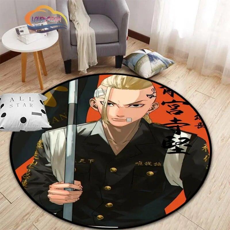 Аниме Токио Мстители круглый ковер мультфильм коврик для гостиной кухни столовой детские коврики коврик для йоги