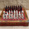 High-end Collectibles Vintage Chinese Terracotta Warriors Chess Set Best Gift 26.5*26.5cm*6cm