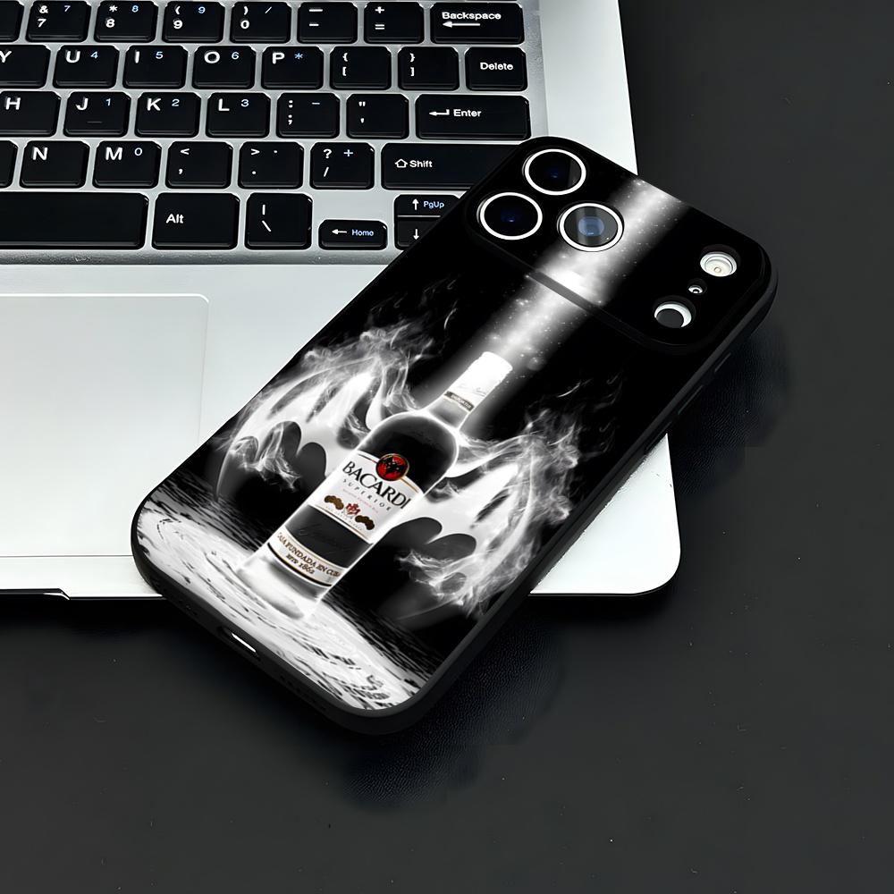 Чехол для телефона B-Bacardi для iPhone 17 Air 16 E Pro Max 15 14 13 Mini 12 Pro 11 Max Plus Черный Мягкий