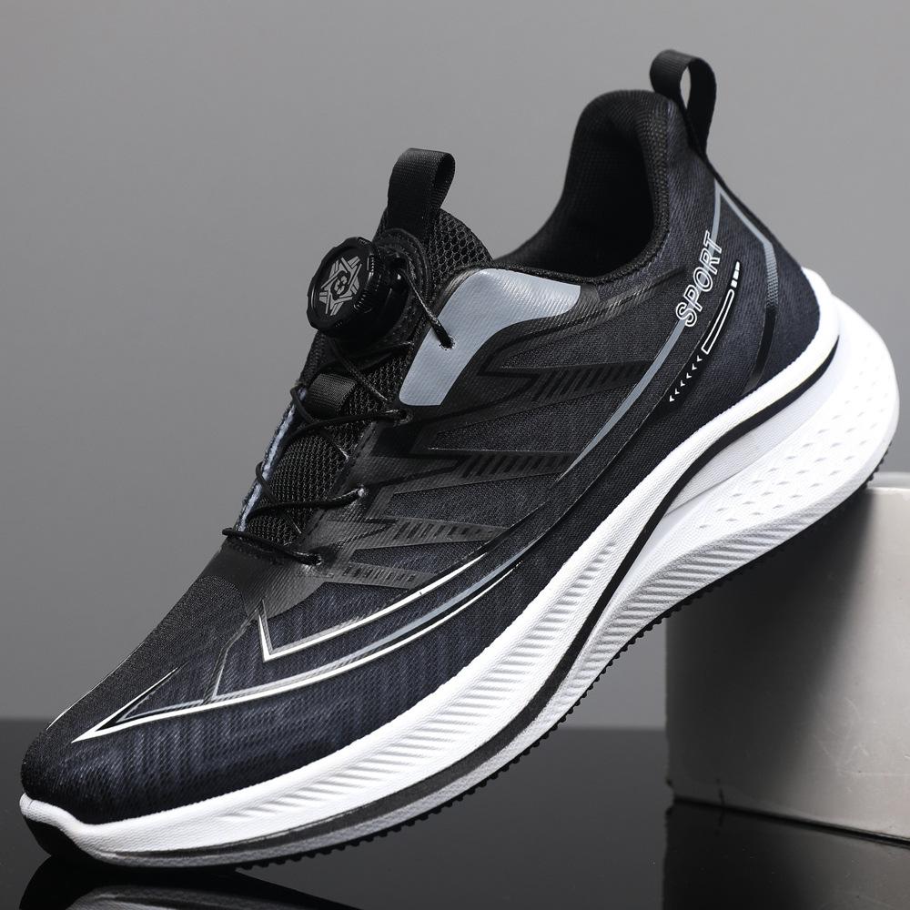 Men's shoes running shoes new button mesh soft sole light non-slip breathable versatile student casual men's sports shoes