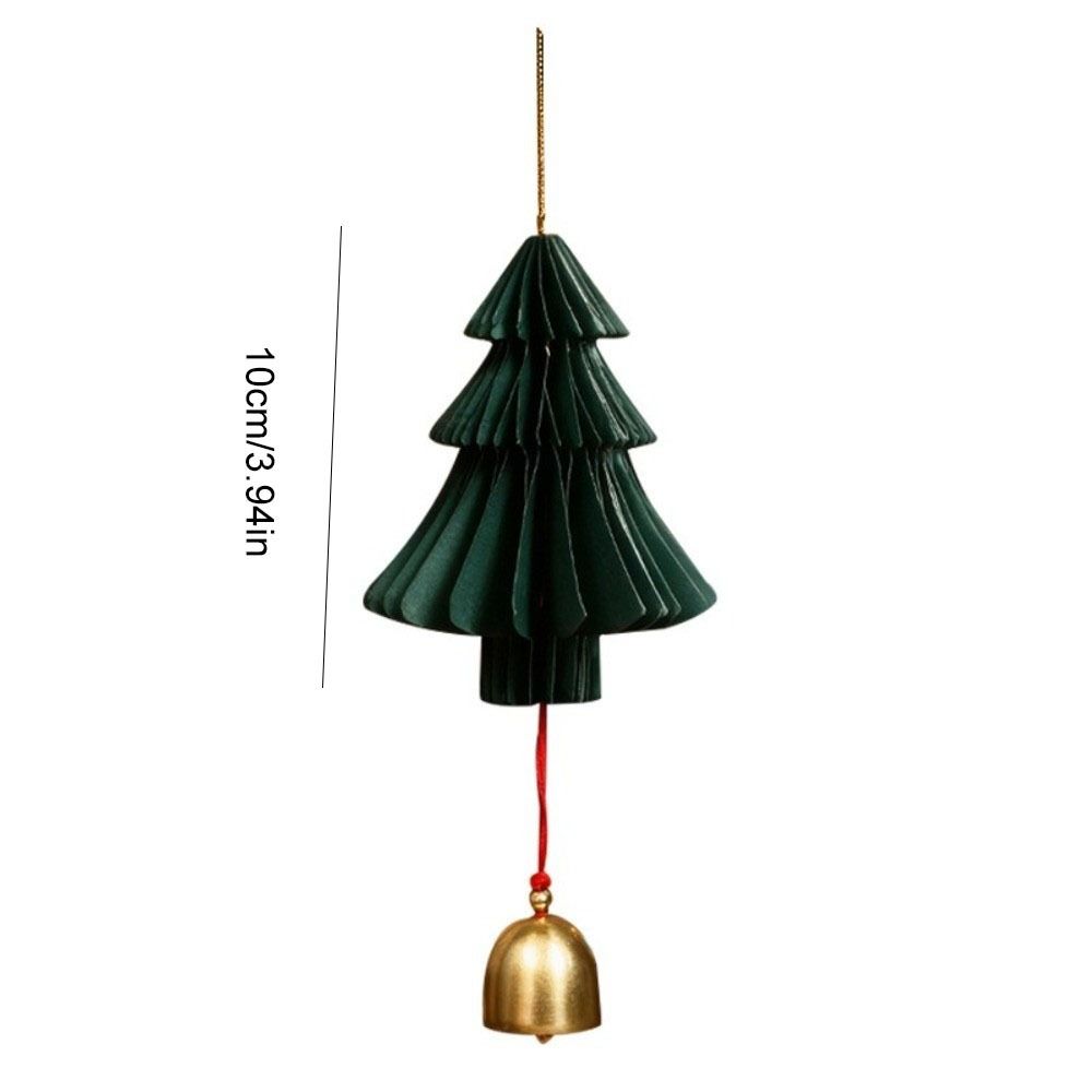 Paper Xmas Tree Pendant 3D Christmas Tree Ornament Creative Christmas Bell Ornament Tree Scene
