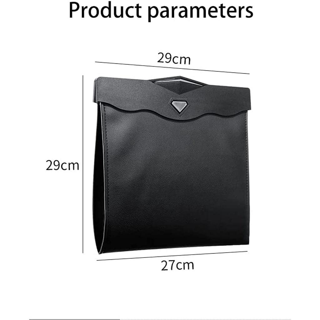 Умный автомобильный мусорный бак Многоцелевой подвесной автомобильный мусорный бак Водонепроницаемая кожаная корзина для мусора Мешок для мусора со стороны пассажира Многоразовый дорожный портативный задний комплект