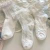 6 пар женских носков однотонные черные белые носки с кружевом и оборками в стиле Лолита летние тонкие носки в японском стиле каваии милые женские короткие носки