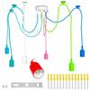 Colorful spider chandelier with 6 arms for a child's bedroom, loft ceiling lamp