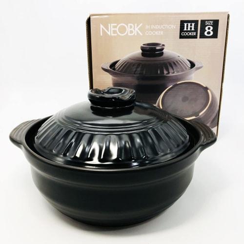Living NEO IH-compatible Earthenware Pot, No. 8, Black