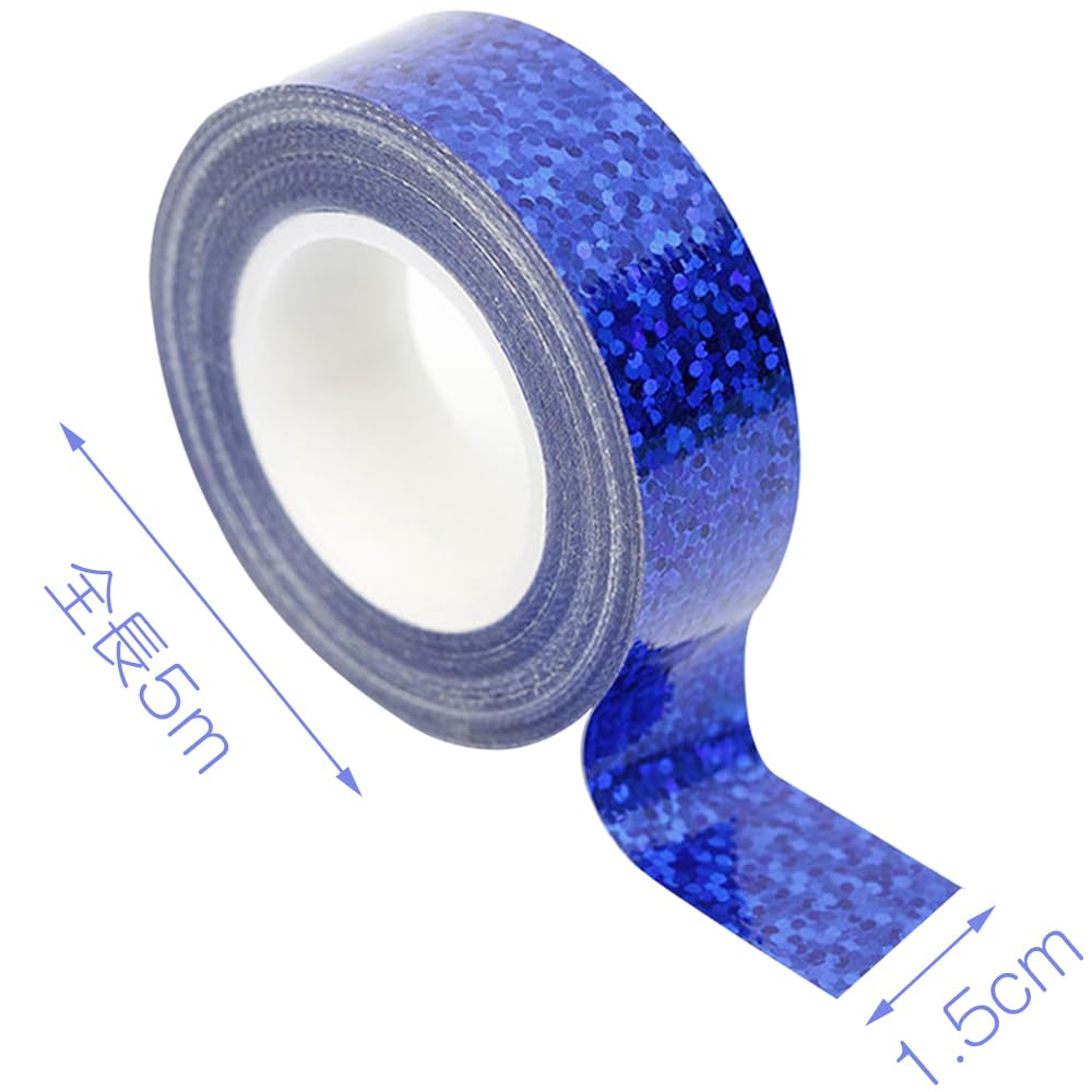 Голографическая блестящая маскирующая лента для DIY, высокая, высокая, подарочная упаковка, 5 м, набор синей и серебристой ленты, лента, аксессуары, декоративная, яркость, отражаемость,