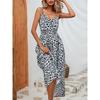 Fashion Leopard Print Suspender Dress Women Summer V Neck Elegant Loose High Waist Casual Midi Dresses Female Simple Women's Clothing