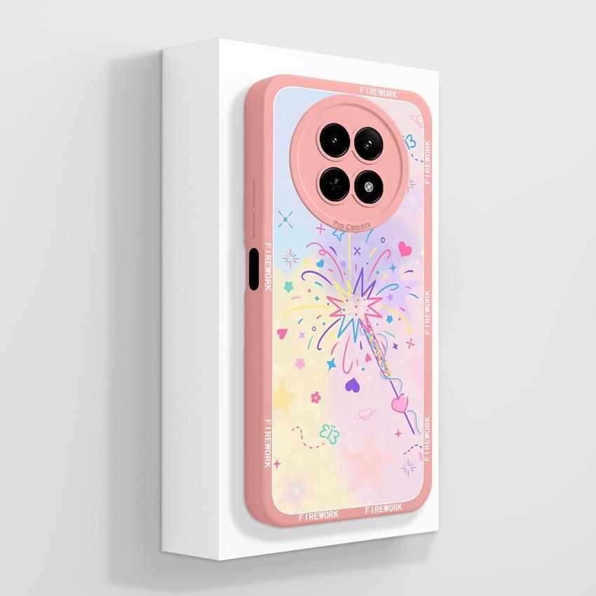 Чехол для Oppo Realme 12 13 14 P1 P2 Pro 14T 12X Сумки для телефона Милые узоры с медвежьими лапками Жидкий силикон Улучшенный пыленепроницаемый защитный чехол для корпуса Oppo