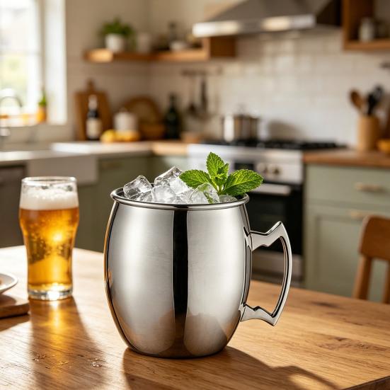 Кружка для Moscow Mule из нержавеющей стали с молотковой отделкой, с медным покрытием, ржавеющая, коктейльная кружка для виски, пива, холодного кофе, безопасная для посудомоечной машины, подарки