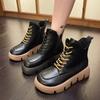 Модные осенне-зимние ретро-сапоги на платформе для женщин, модные повседневные ботинки из искусственной кожи, новые дизайнерские ботильоны в британском стиле, женские