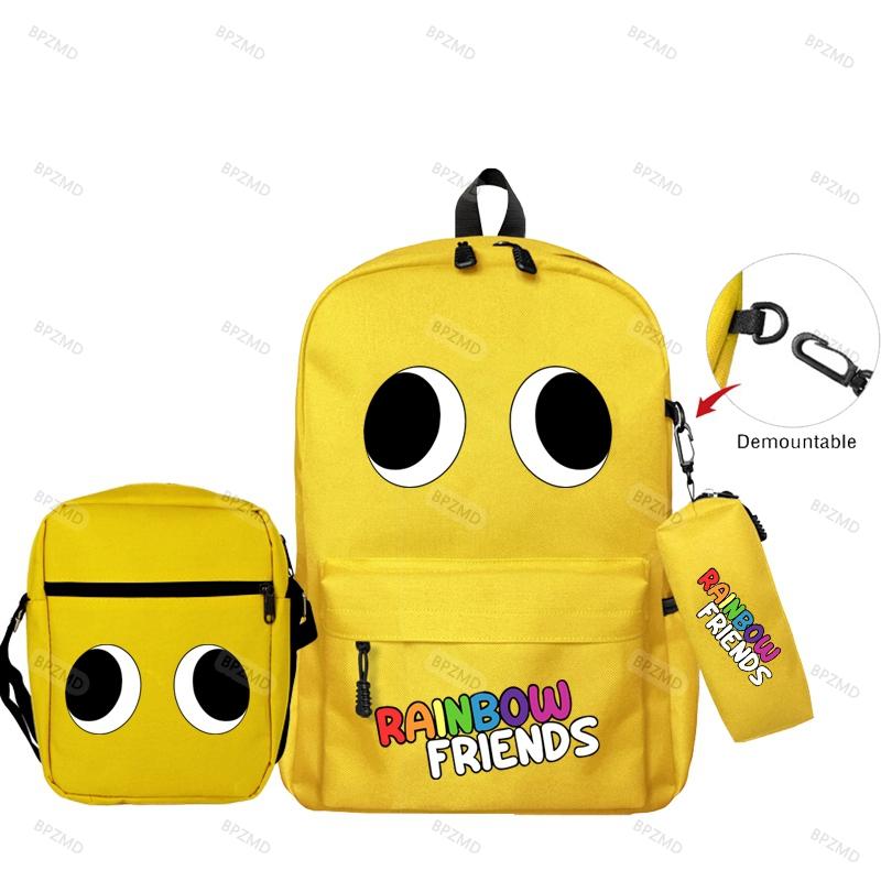 3 шт./компл., оригинальные рюкзаки с радужными друзьями для мальчиков и девочек, школьный рюкзак большой емкости, игровой рюкзак, сумка-пенал
