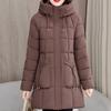 Middle Age Women's Long Parkas Winter Overcoats Elegant Loose Thick Warm Lady Jackets Hooded