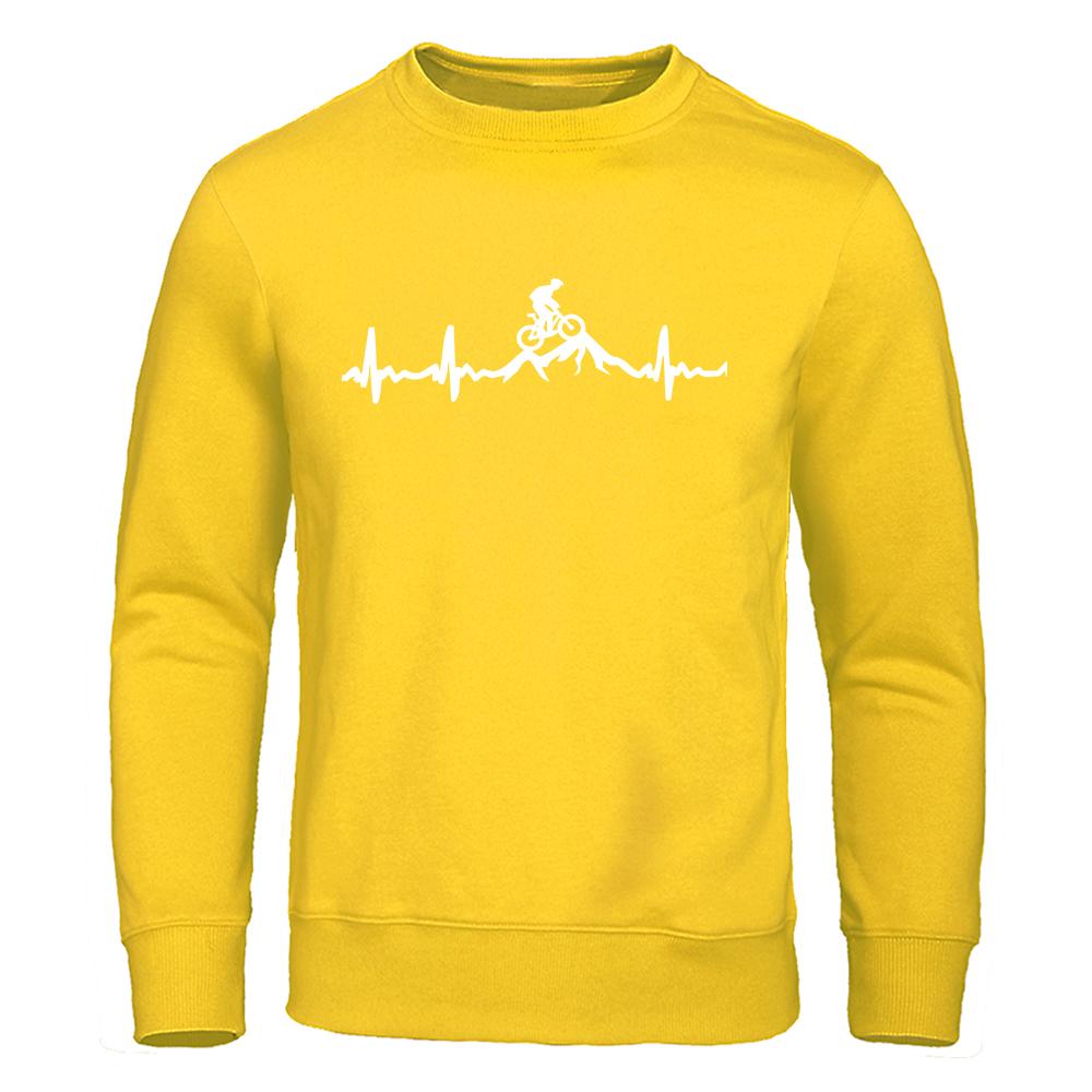 Велосипедный альпинизм Электрокардиограмма Мужские толстовки Осенние толстовки большого размера Повседневная толстовка с капюшоном Свободный мягкий унисекс Топ